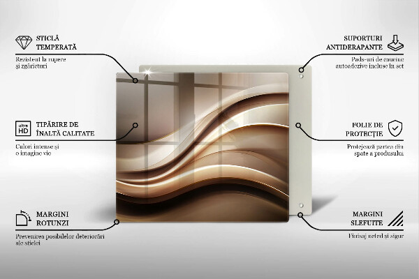 Cache plaque de cuisson Lignes douces d'abstraction