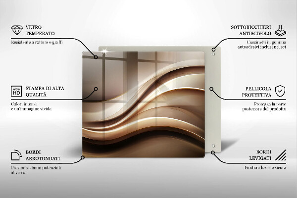 Cache plaque de cuisson Lignes douces d'abstraction
