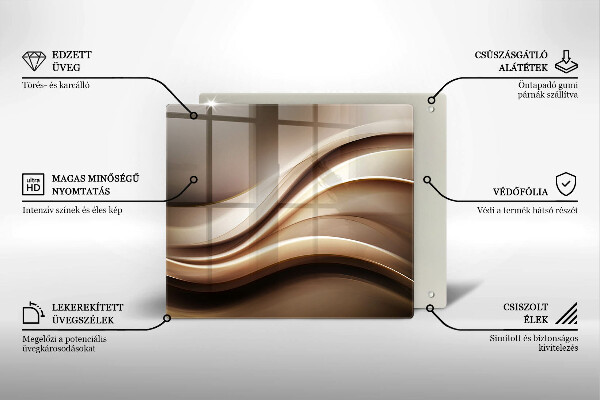Cache plaque de cuisson Lignes douces d'abstraction