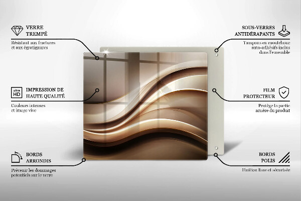 Cache plaque de cuisson Lignes douces d'abstraction