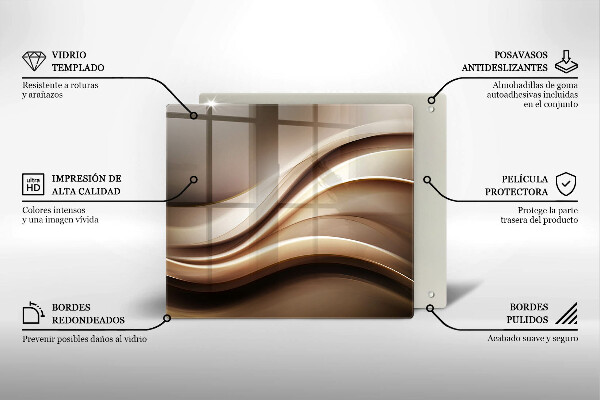 Cache plaque de cuisson Lignes douces d'abstraction