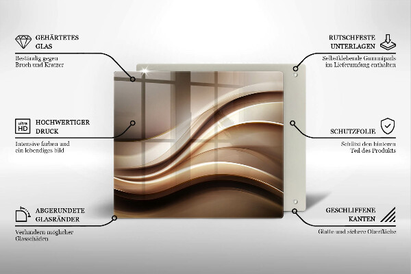 Cache plaque de cuisson Lignes douces d'abstraction