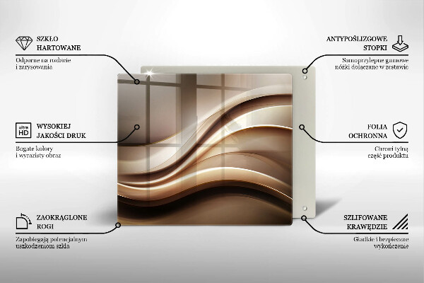 Cache plaque de cuisson Lignes douces d'abstraction