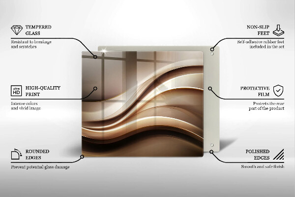 Cache plaque de cuisson Lignes douces d'abstraction