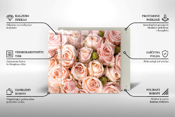 Cache plaque de cuisson Bouquet de roses délicates