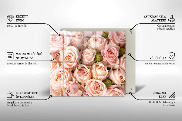 Cache plaque de cuisson Bouquet de roses délicates