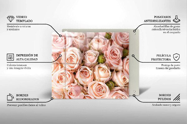 Cache plaque de cuisson Bouquet de roses délicates