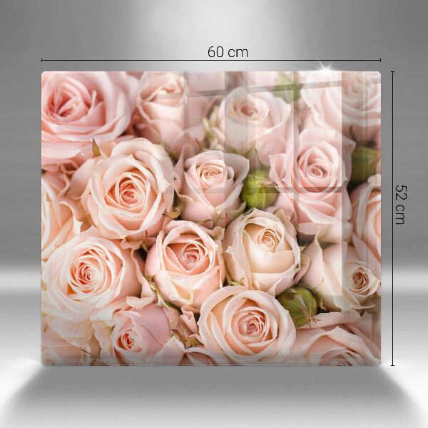 Cache plaque de cuisson Bouquet de roses délicates