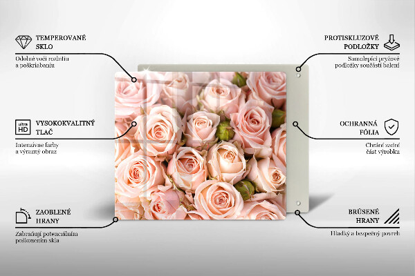 Cache plaque de cuisson Bouquet de roses délicates