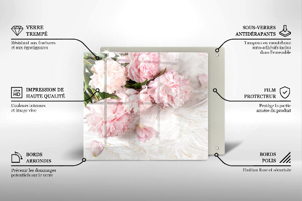 Cache plaque de cuisson Fleurs de roses délicates