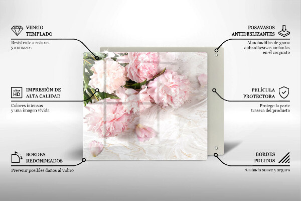 Cache plaque de cuisson Fleurs de roses délicates