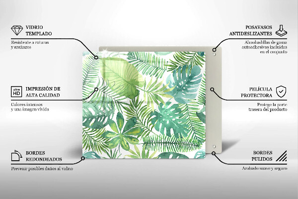 Cache plaque de cuisson Feuilles de boho aquarelle