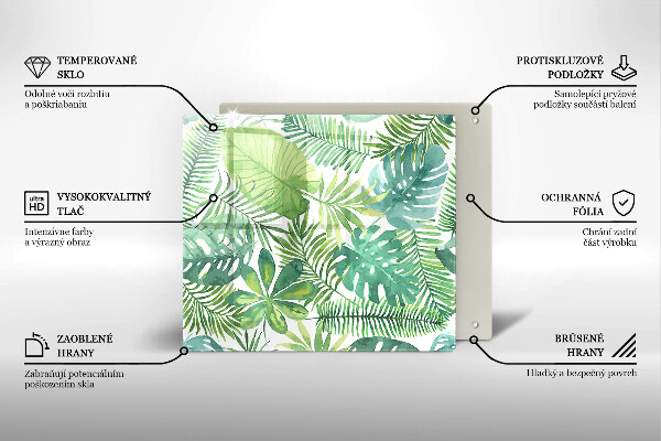 Cache plaque de cuisson Feuilles de boho aquarelle