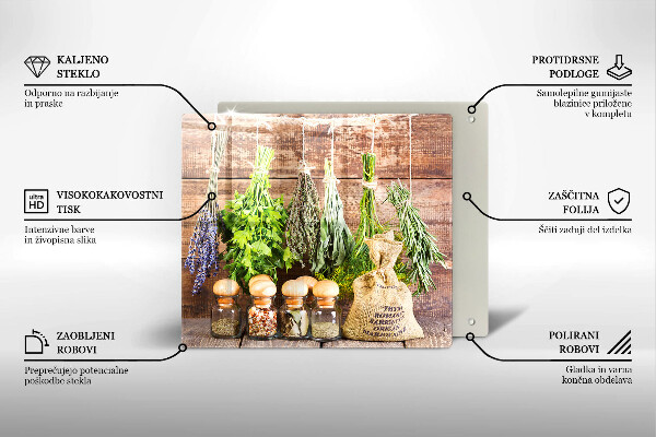 Cache plaque de cuisson Herbes épices et bois