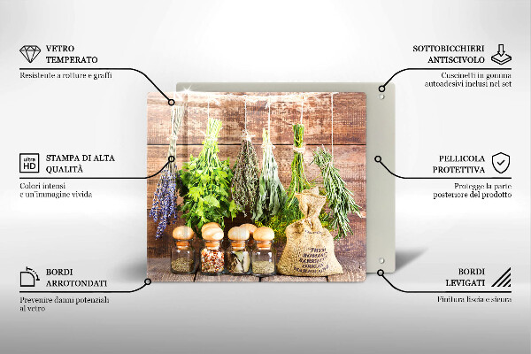 Cache plaque de cuisson Herbes épices et bois