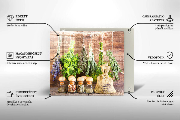 Cache plaque de cuisson Herbes épices et bois