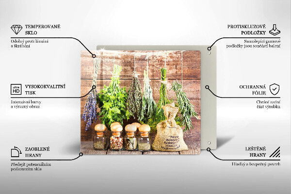 Cache plaque de cuisson Herbes épices et bois