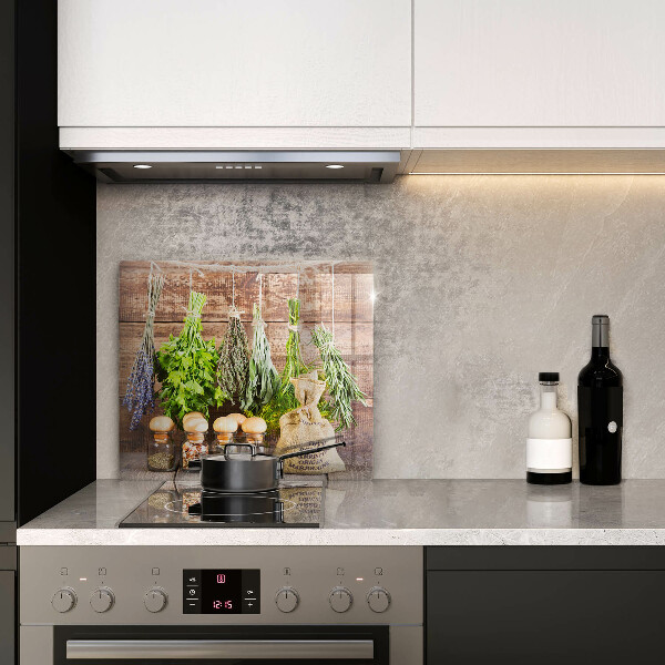 Cache plaque de cuisson Herbes épices et bois