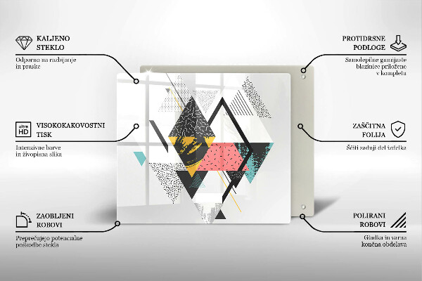 Cache plaque de cuisson Triangles abstraits