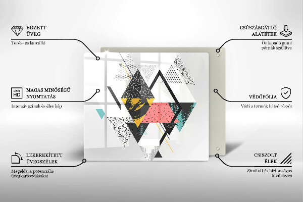 Cache plaque de cuisson Triangles abstraits