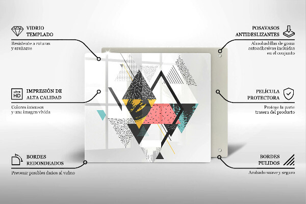 Cache plaque de cuisson Triangles abstraits