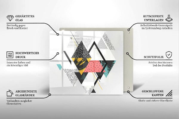 Cache plaque de cuisson Triangles abstraits