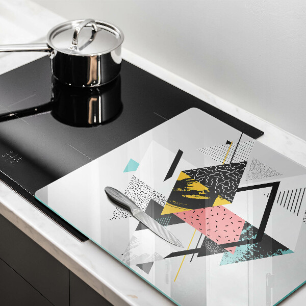 Cache plaque de cuisson Triangles abstraits