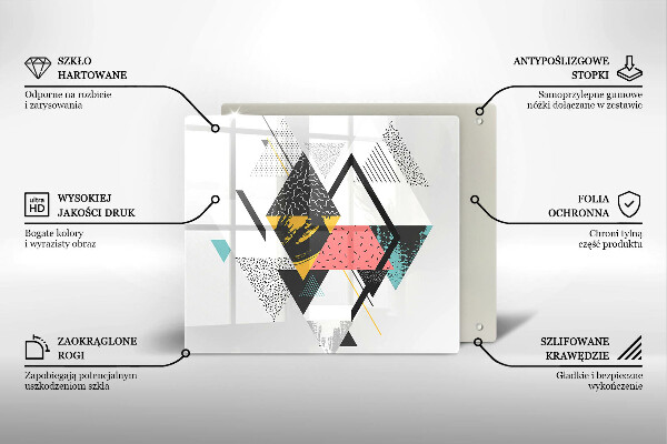 Cache plaque de cuisson Triangles abstraits