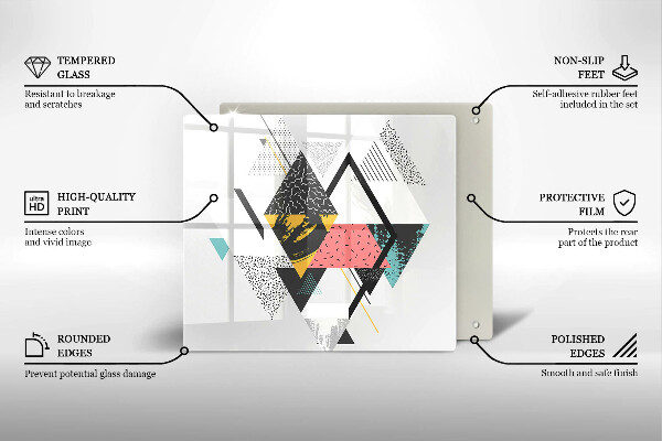 Cache plaque de cuisson Triangles abstraits