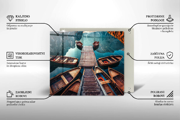 Cache plaque de cuisson Bateaux sur le lac
