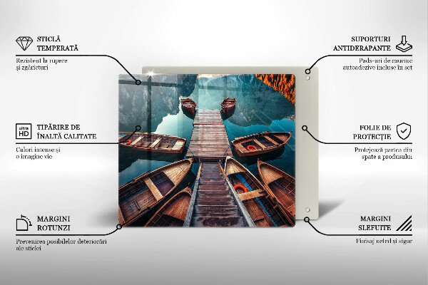 Cache plaque de cuisson Bateaux sur le lac