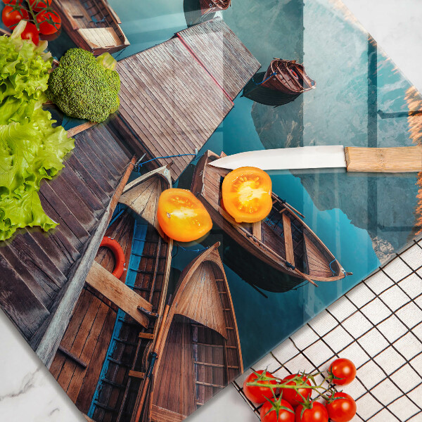 Cache plaque de cuisson Bateaux sur le lac