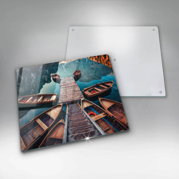 Cache plaque de cuisson Bateaux sur le lac