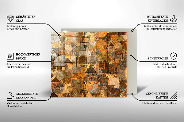 Cache plaque de cuisson Modèle sans couture de figures géométriques