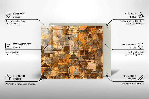 Cache plaque de cuisson Modèle sans couture de figures géométriques