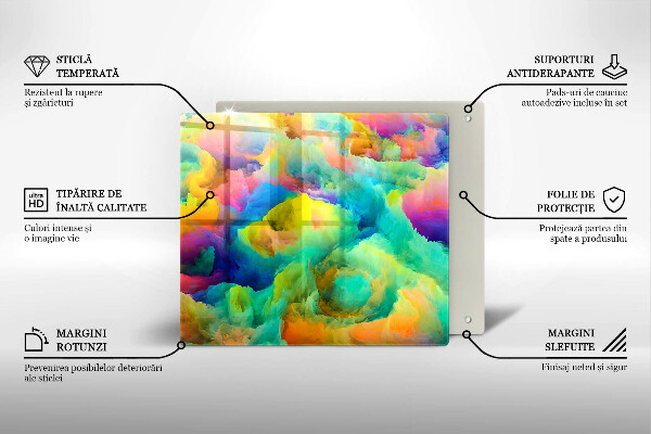 Cache plaque de cuisson Abstraction colorée