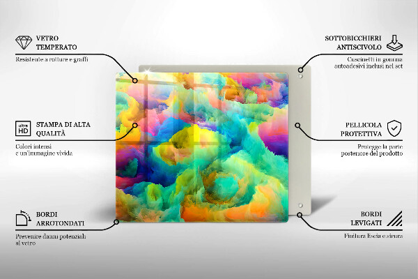 Cache plaque de cuisson Abstraction colorée