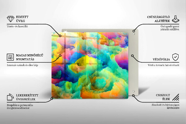 Cache plaque de cuisson Abstraction colorée