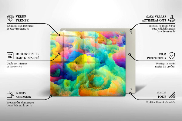 Cache plaque de cuisson Abstraction colorée