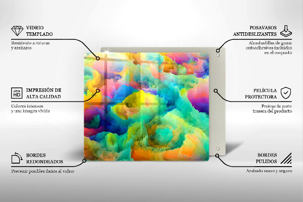 Cache plaque de cuisson Abstraction colorée