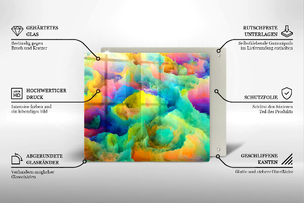 Cache plaque de cuisson Abstraction colorée