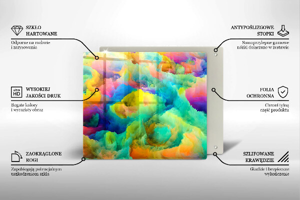 Cache plaque de cuisson Abstraction colorée