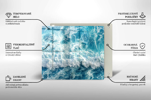 Cache plaque de cuisson Vagues d'eau de mer