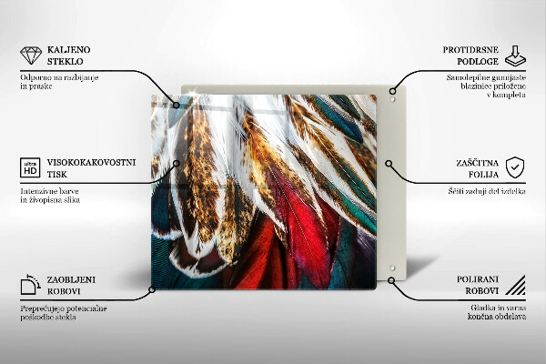 Cache plaque de cuisson Plumes d'oiseaux bohèmes