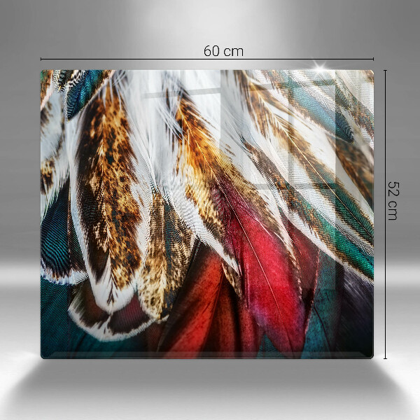 Cache plaque de cuisson Plumes d'oiseaux bohèmes