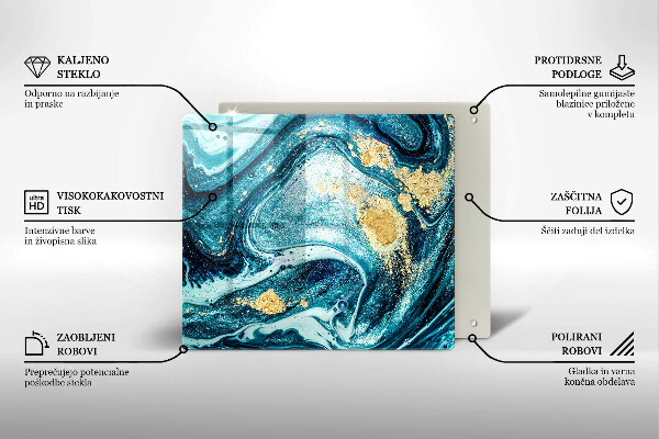 Protection plaque induction Abstraction d'or bleu