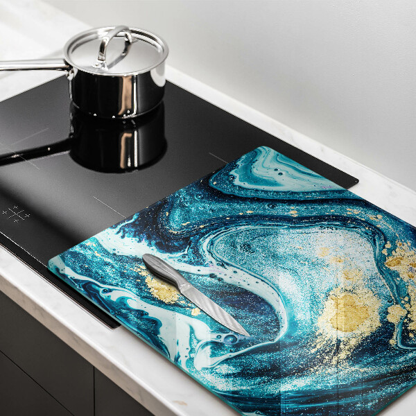 Protection plaque induction Abstraction d'or bleu