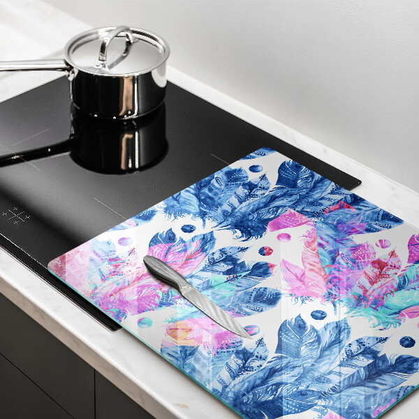 Protection plaque induction Illustration bohème de plumes