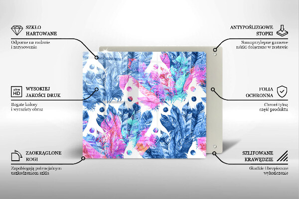 Protection plaque induction Illustration bohème de plumes