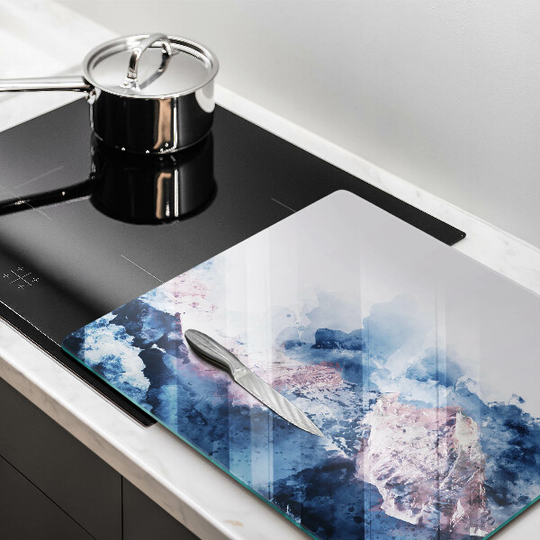 Protection plaque induction Montagnes peintes abstraites